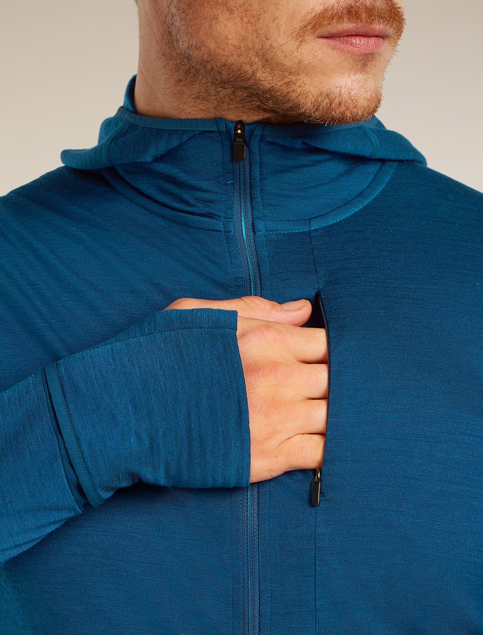 Men's Merino Blend 200 RealFleece™ Descender Long Sleeve Zip Hoodie - Image 7