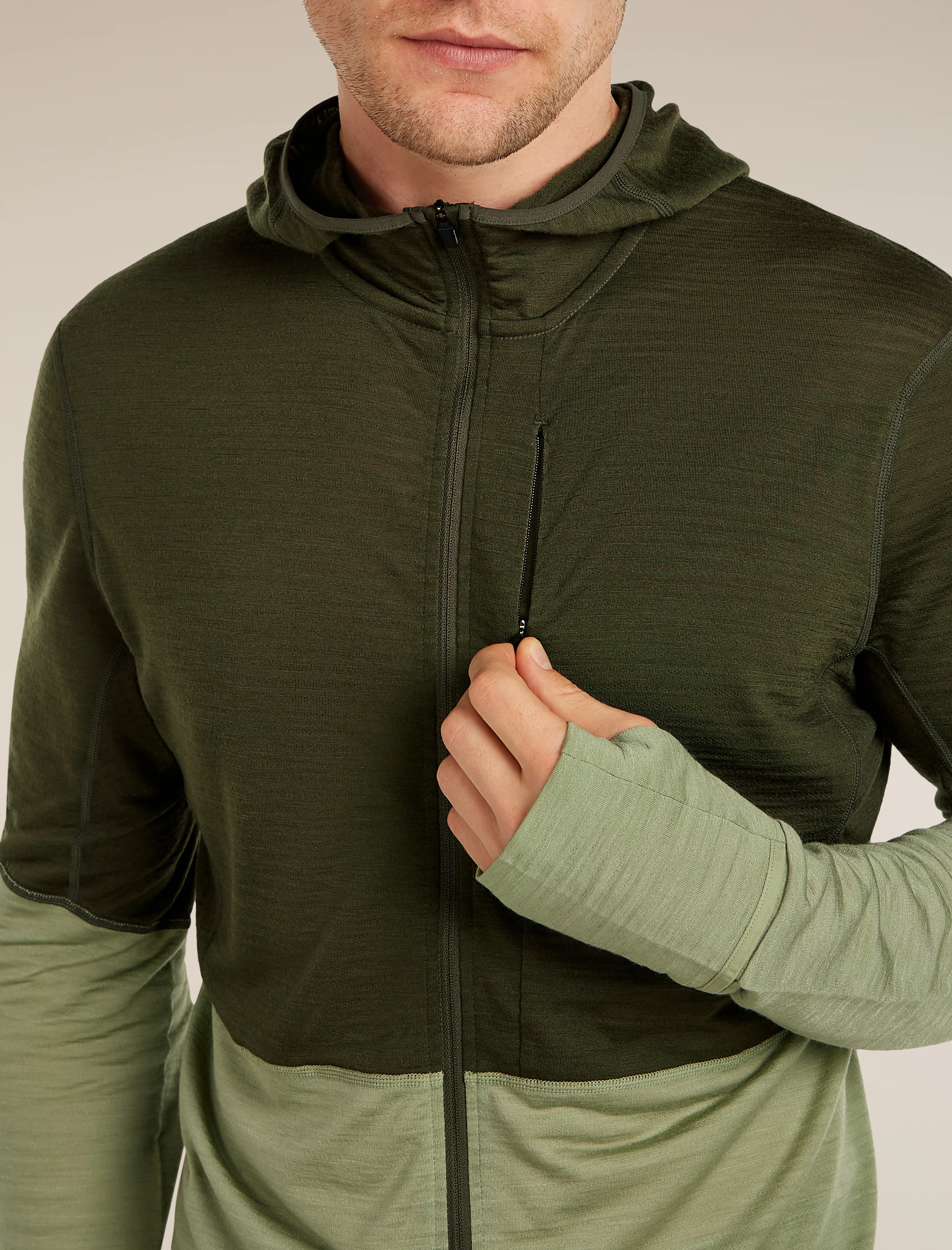 Men's Merino Blend 200 RealFleece™ Descender Long Sleeve Zip Hoodie - Image 12