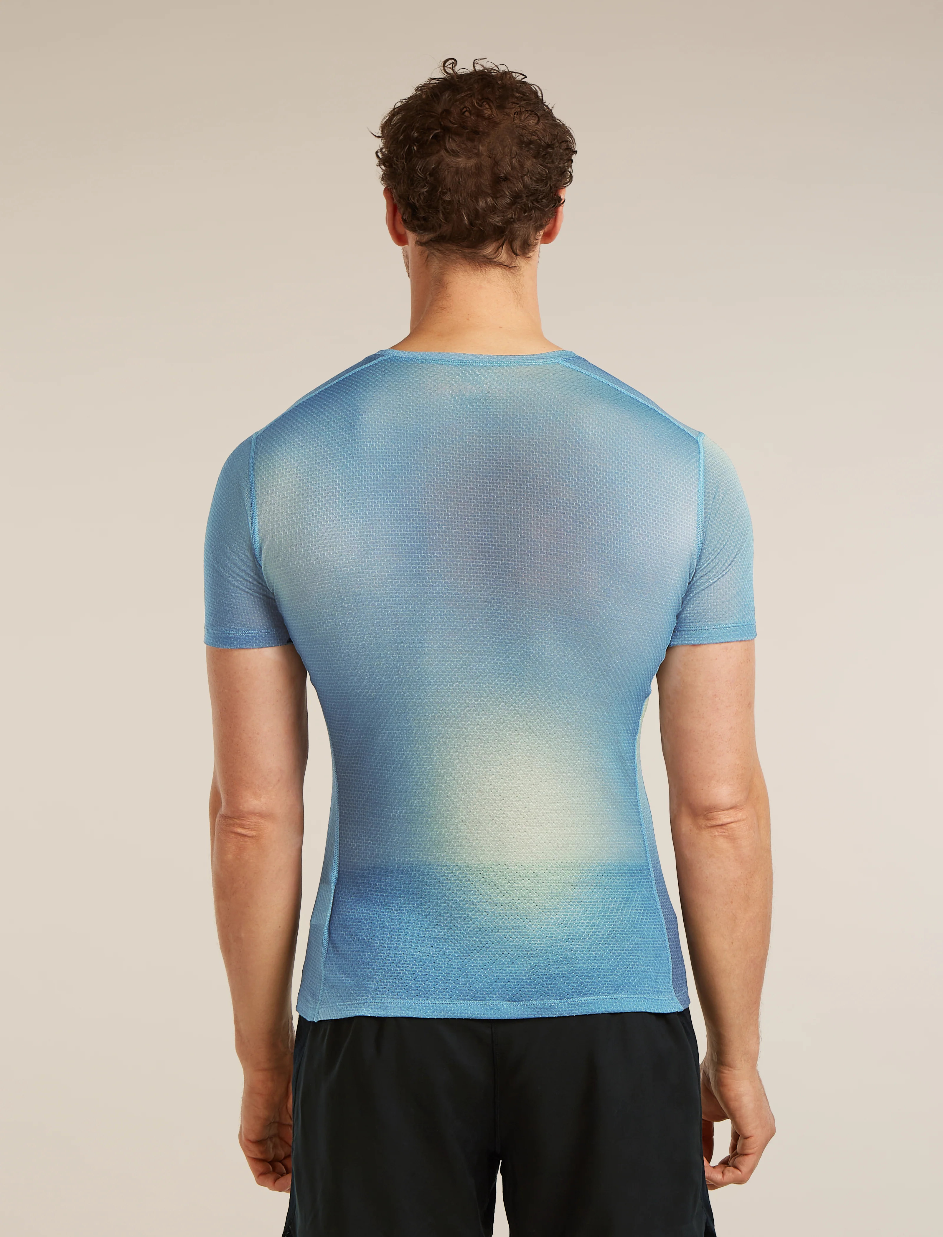 Men's Merino Blend 75 Cool-Lite™ Featherlight™ Short Sleeve Crewe AOP - Image 2
