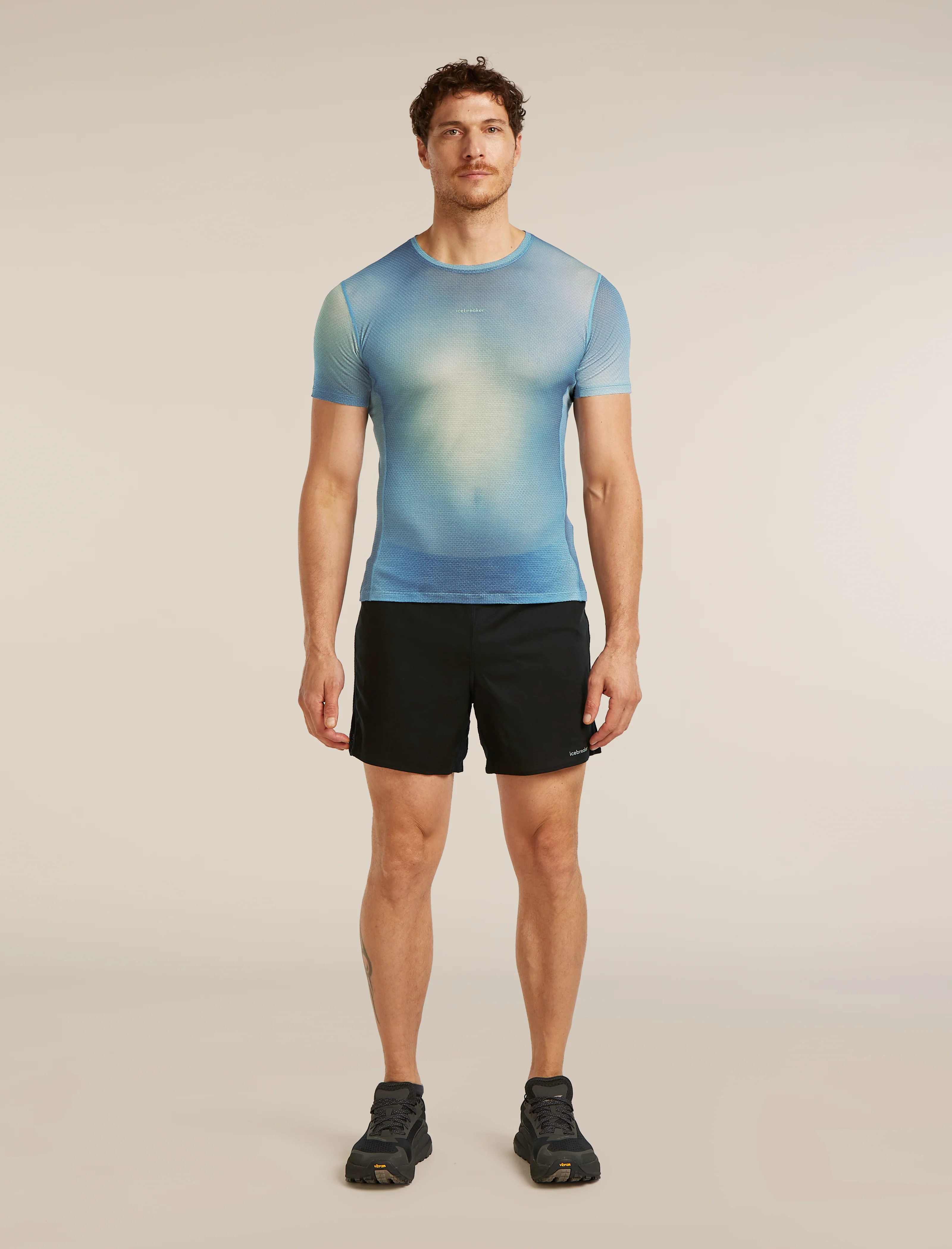 Men's Merino Blend 75 Cool-Lite™ Featherlight™ Short Sleeve Crewe AOP - Image 3