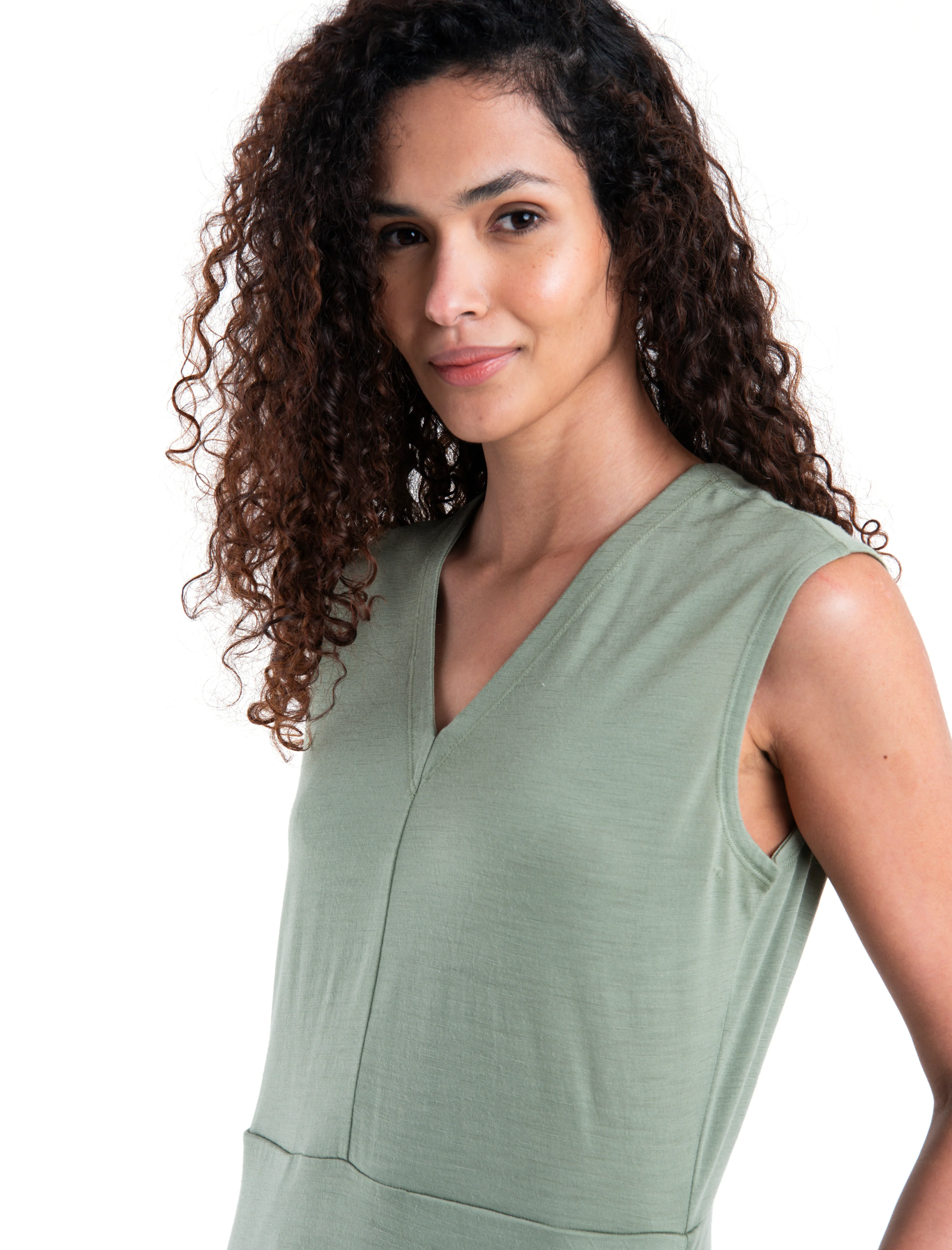 Women's Merino 200 Granary Sleeveless V Neck Dress - Image 5