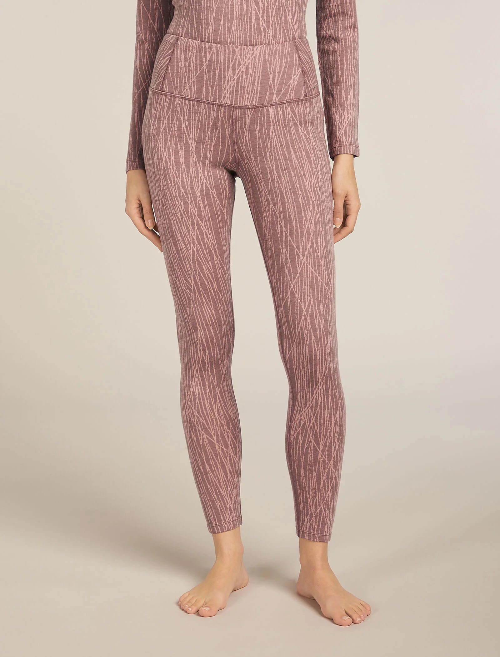 Women's Merino 260 Tech Vertex High Rise Thermal Leggings Delta Lines