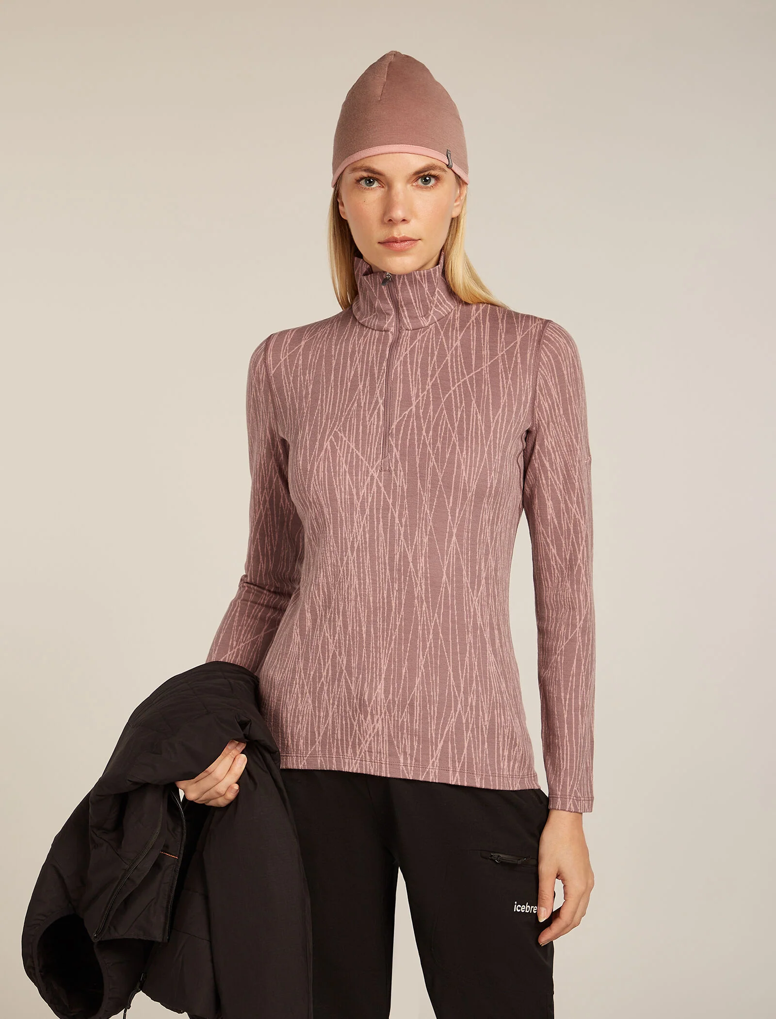 Women's Merino 260 Tech Vertex Long Sleeve Half Zip Thermal Top Delta Lines - Image 4