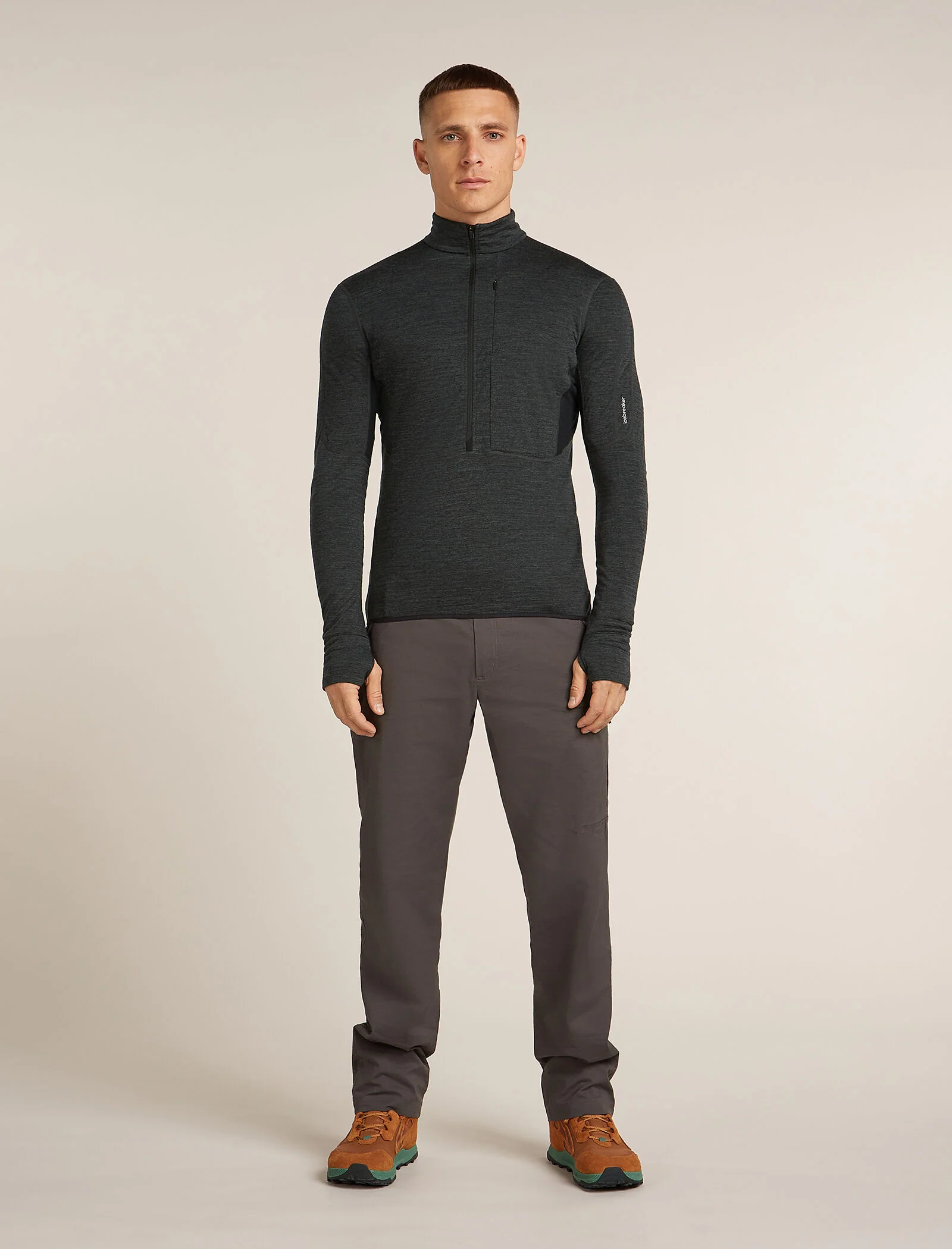 Men's Merino Blend 200 Realfleece™ Descender Long Sleeve Half Zip Top - Image 3