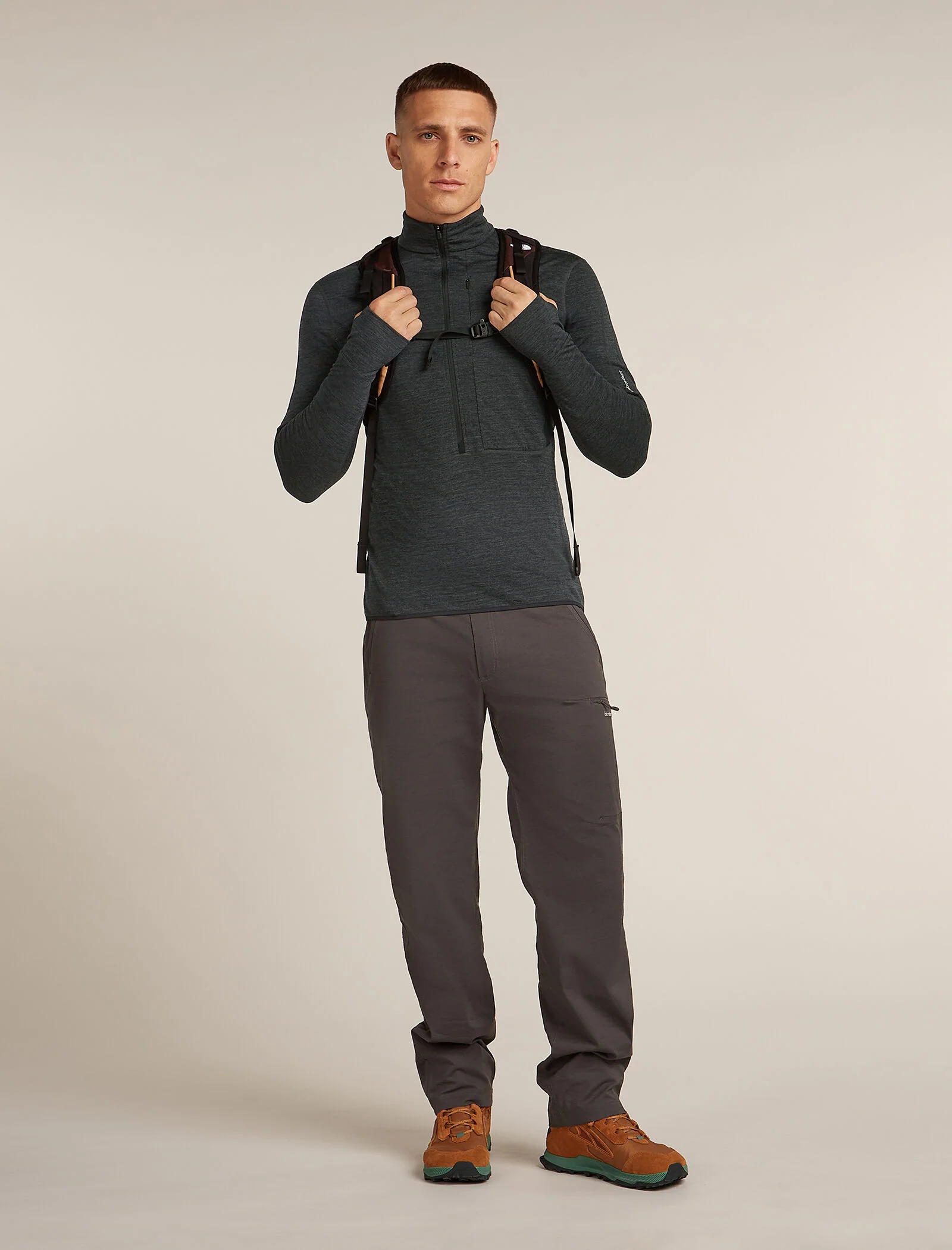 Men's Merino Blend 200 Realfleece™ Descender Long Sleeve Half Zip Top - Image 4