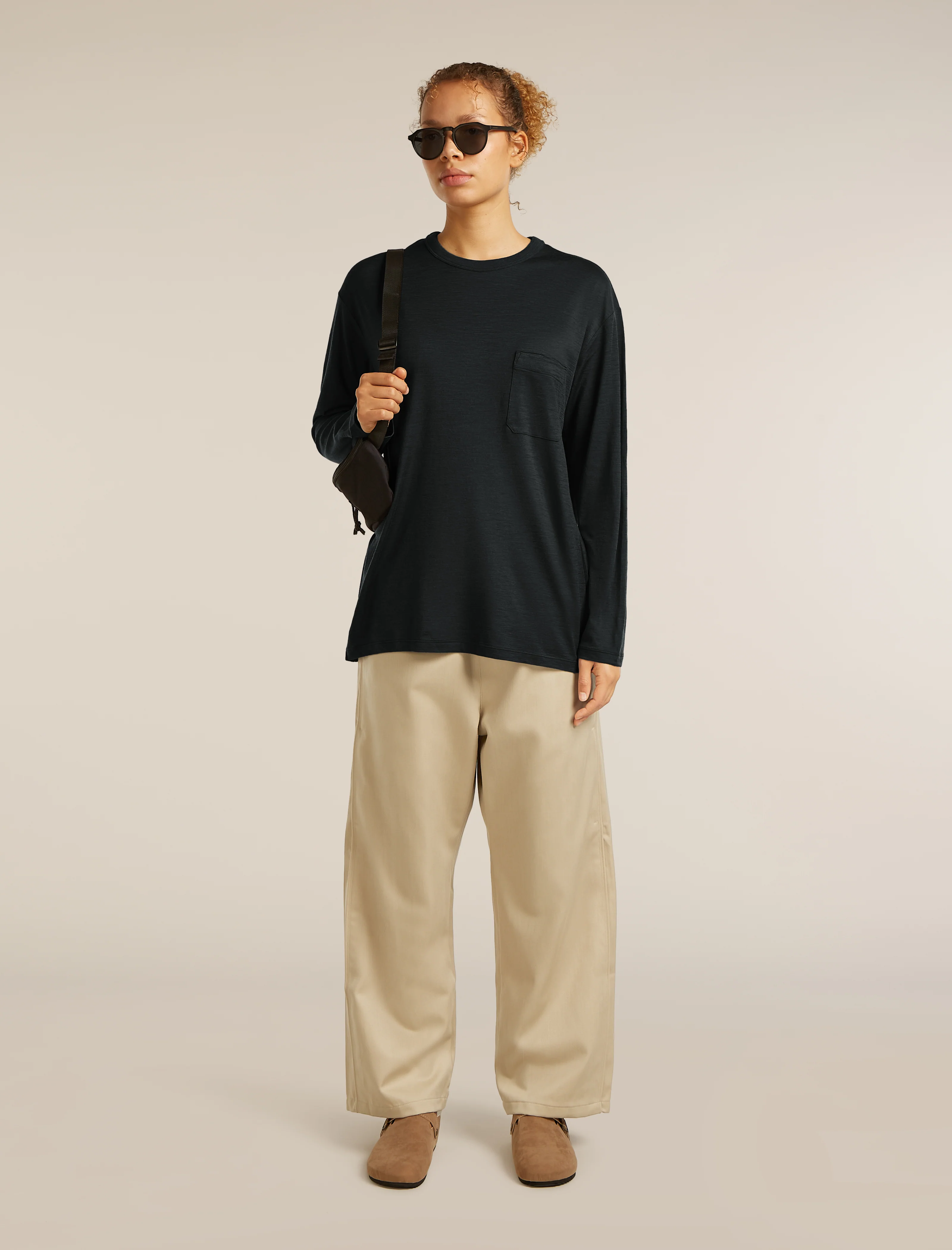 Unisex Merino 150 Long Sleeve Tee Stripe - Image 3