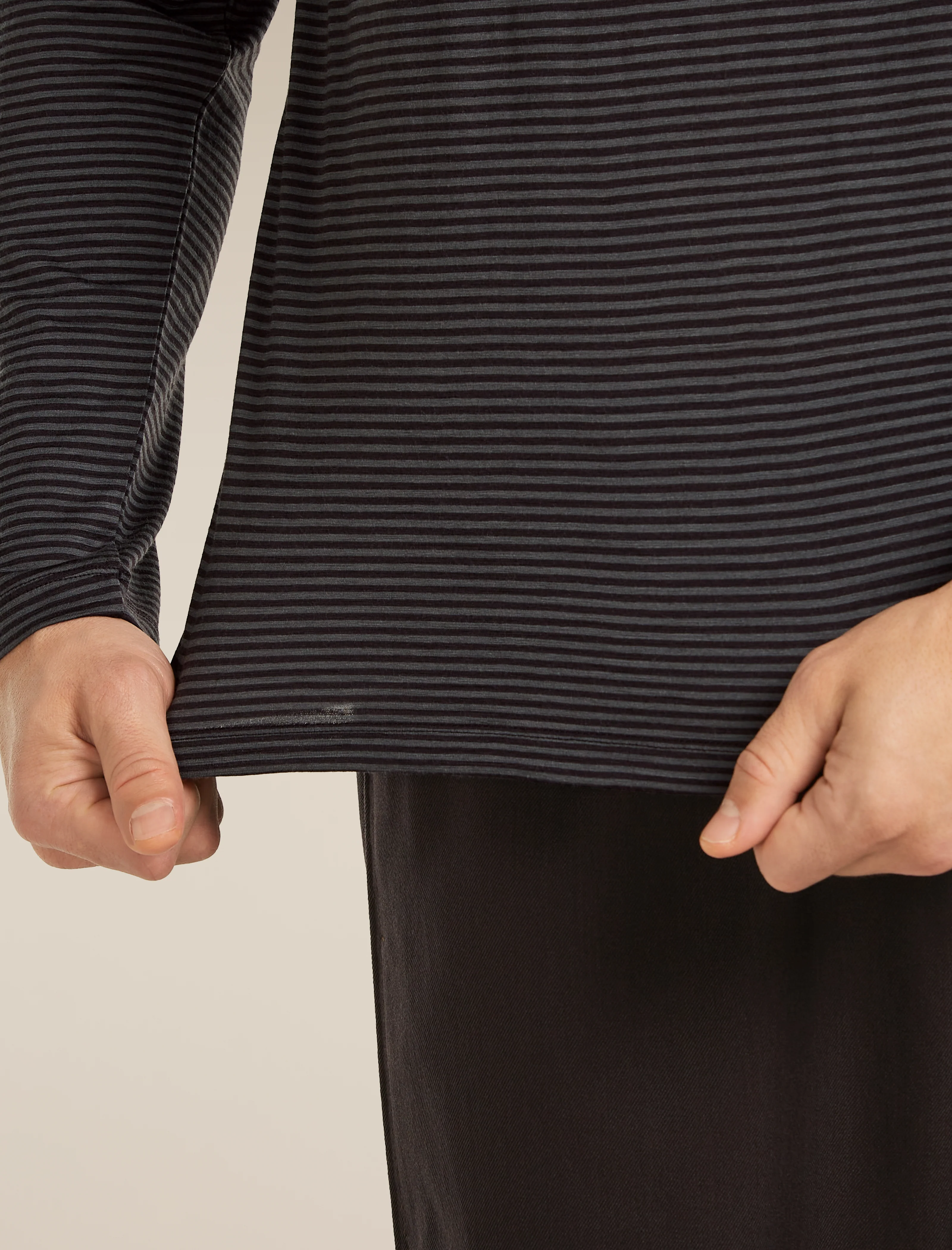 Unisex Merino 150 Long Sleeve Tee Stripe - Image 10