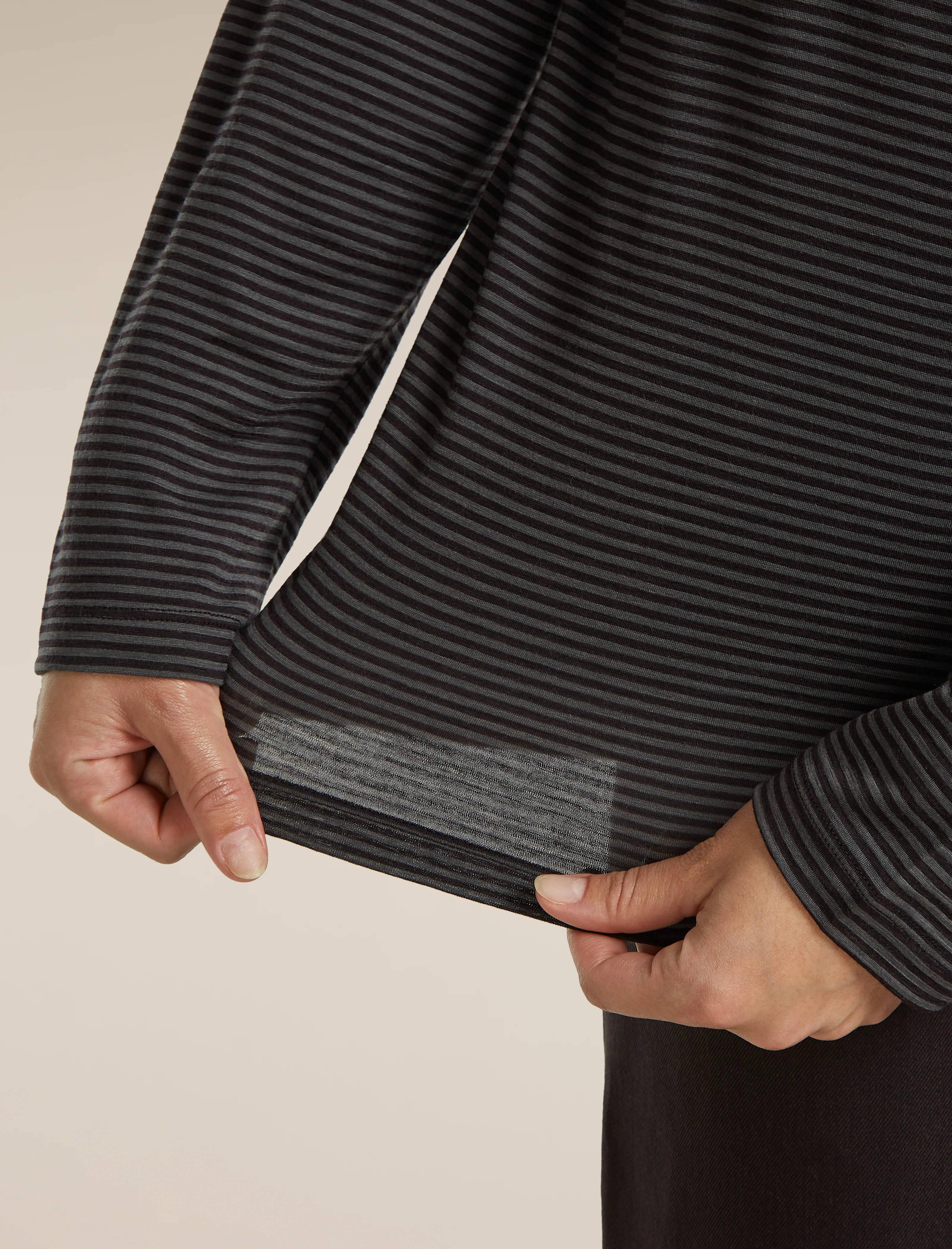 Unisex Merino 150 Long Sleeve Tee Stripe - Image 12