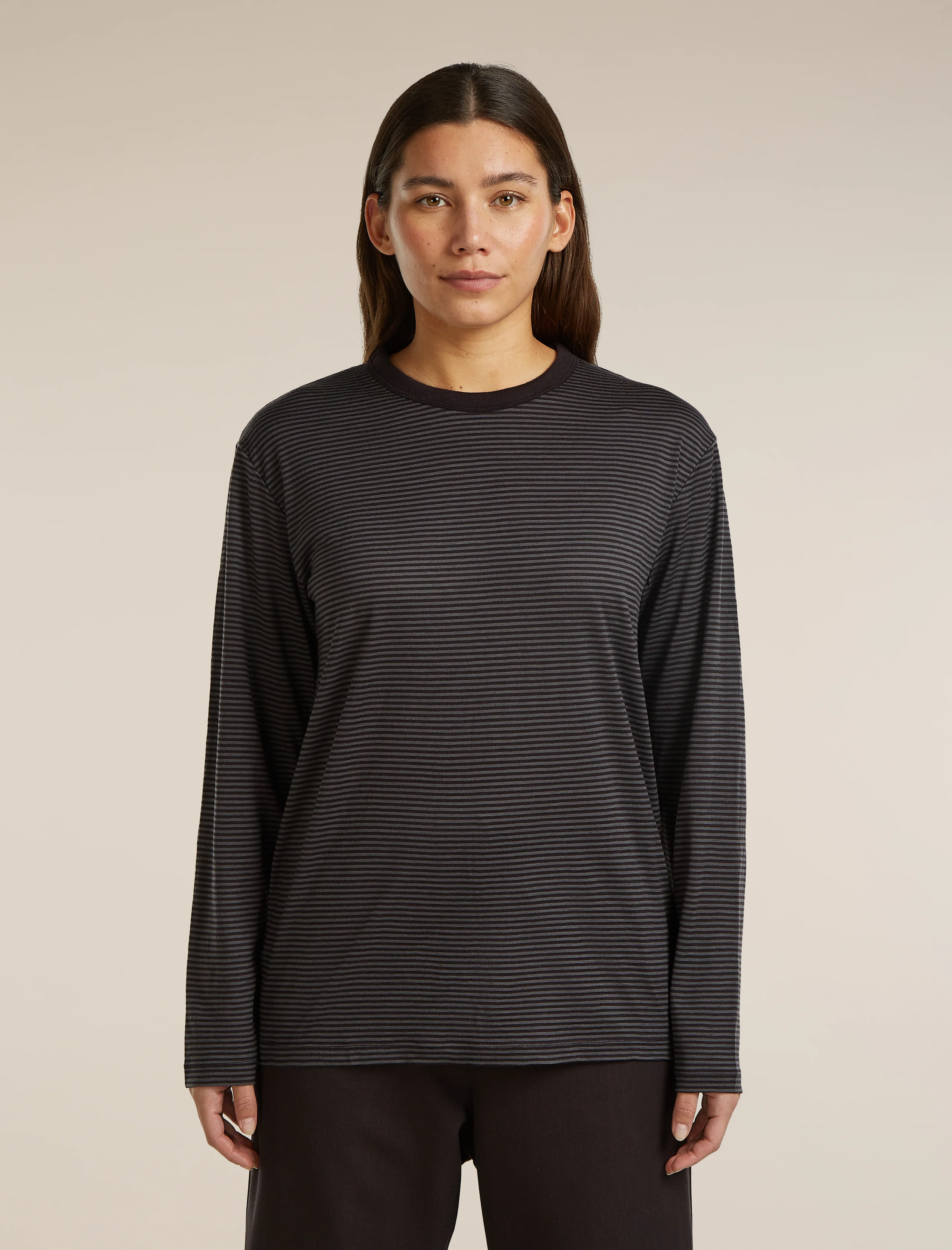 Unisex Merino 150 Long Sleeve Tee Stripe - Image 3