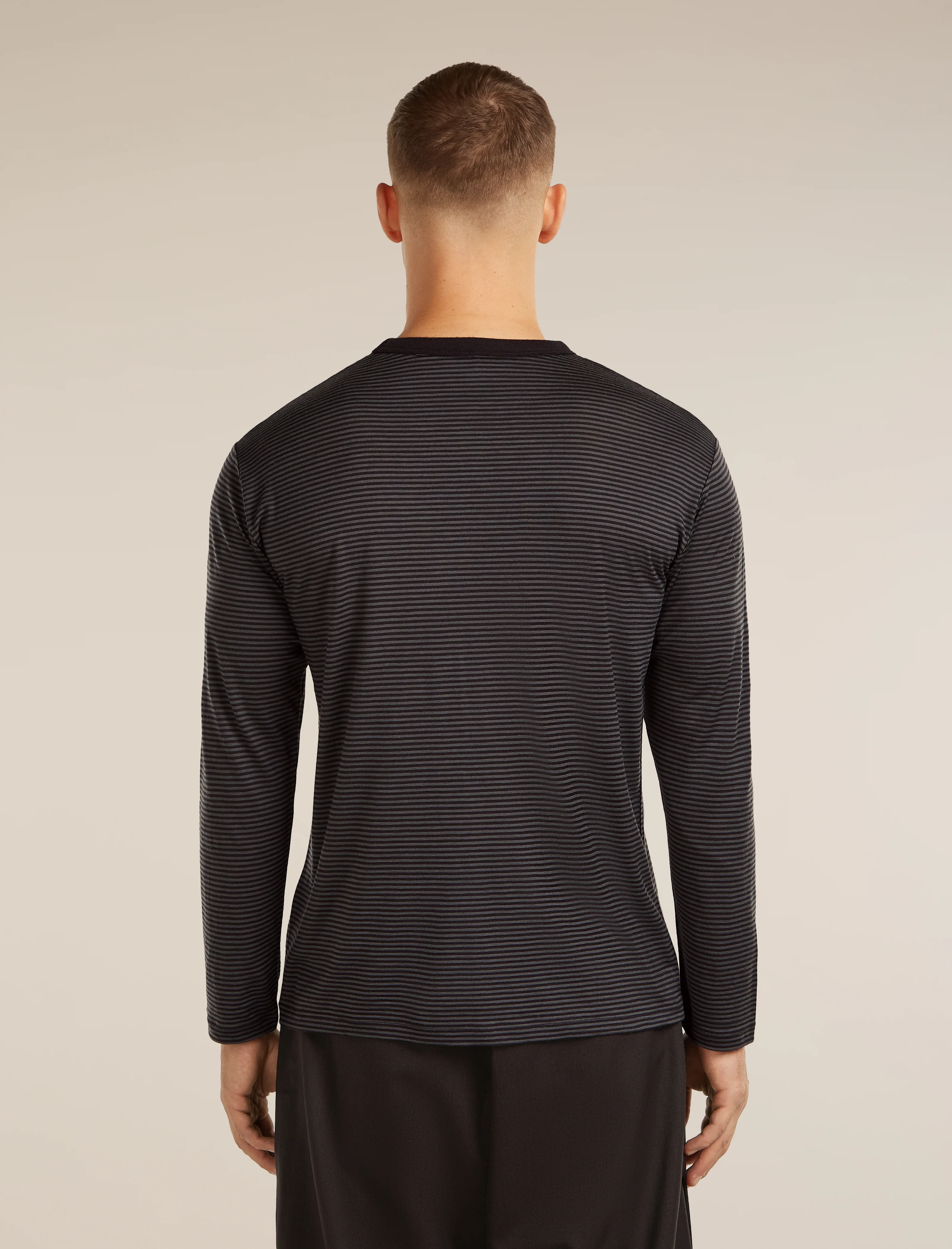 Unisex Merino 150 Long Sleeve Tee Stripe - Image 4