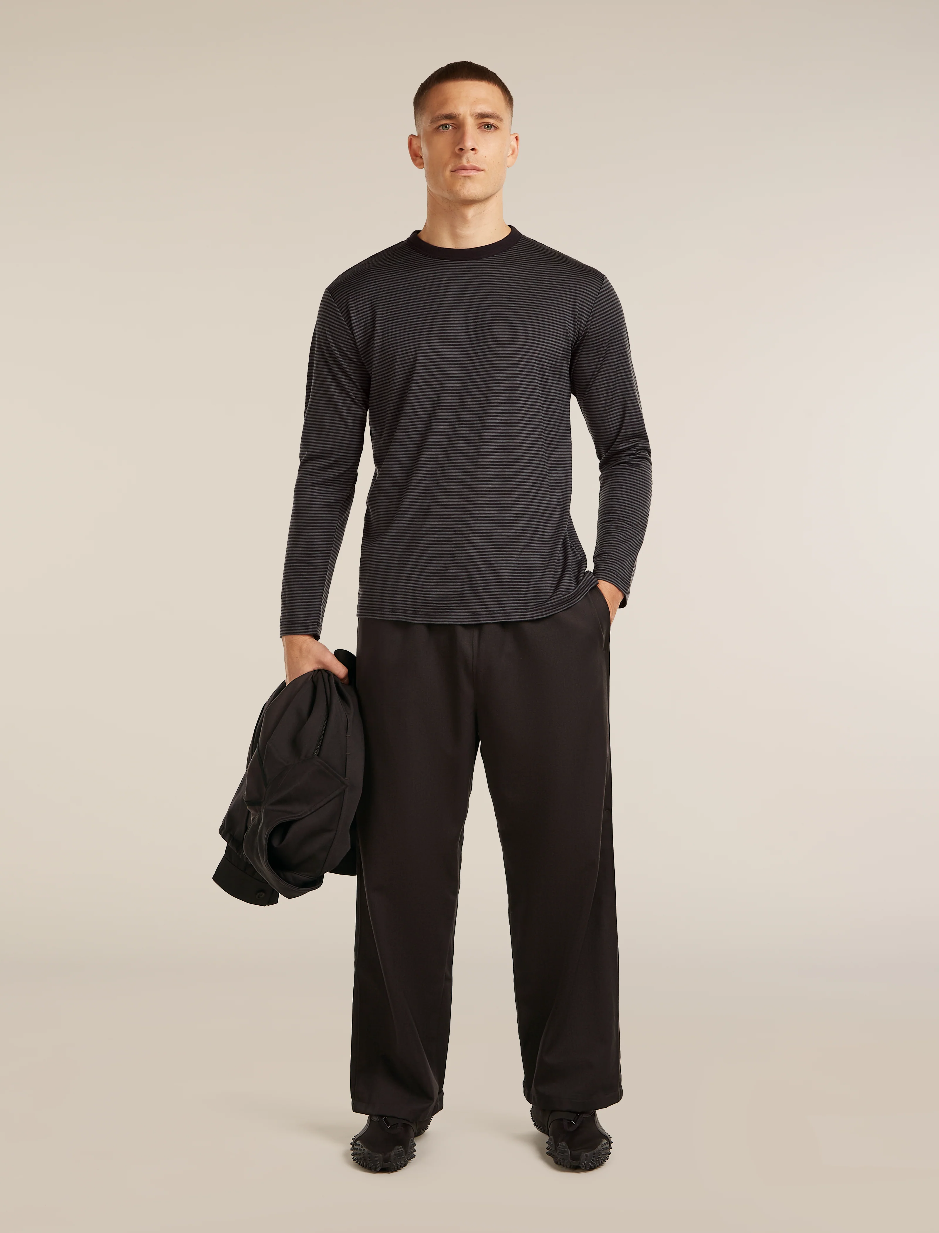 Unisex Merino 150 Long Sleeve Tee Stripe - Image 6
