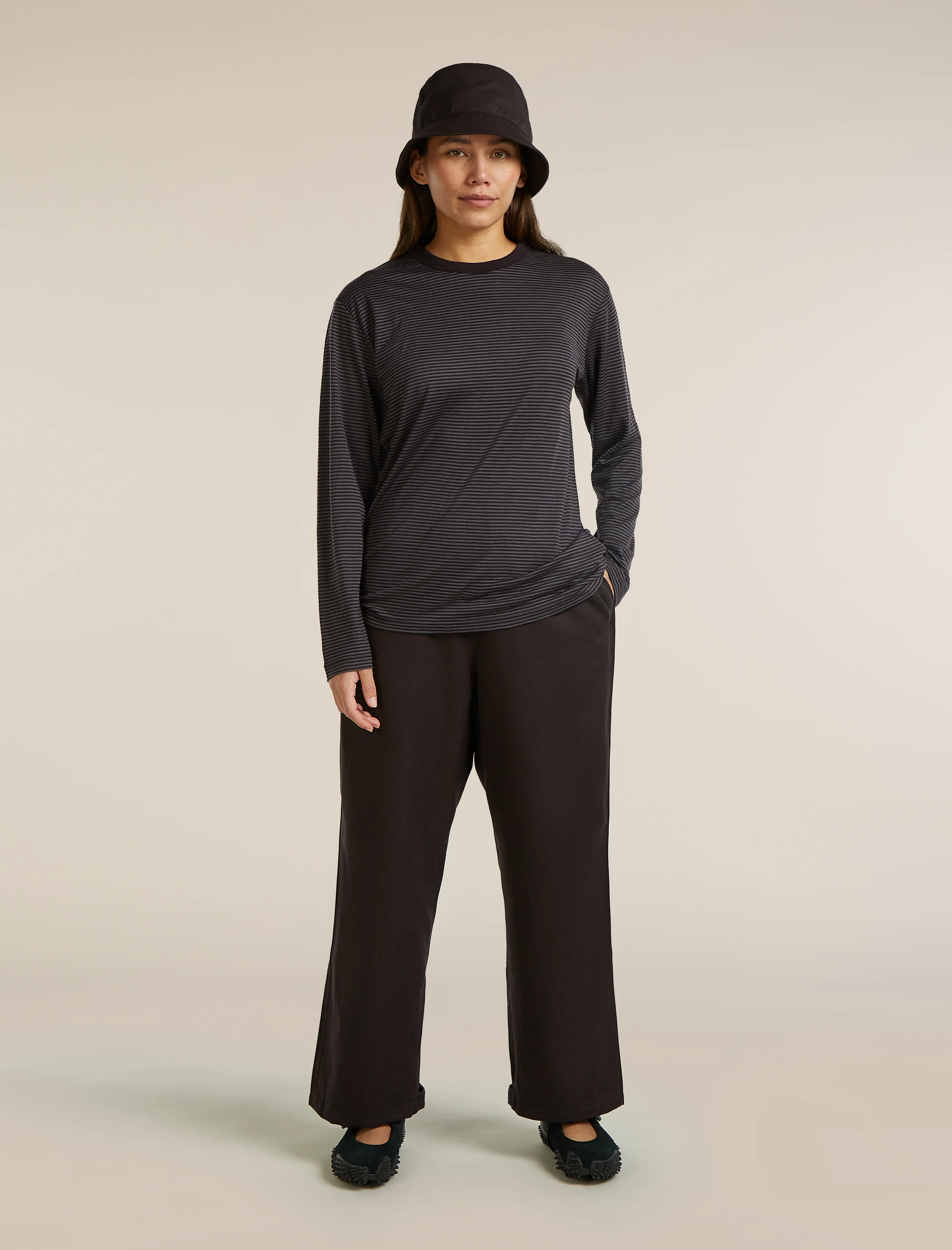 Unisex Merino 150 Long Sleeve Tee Stripe - Image 7