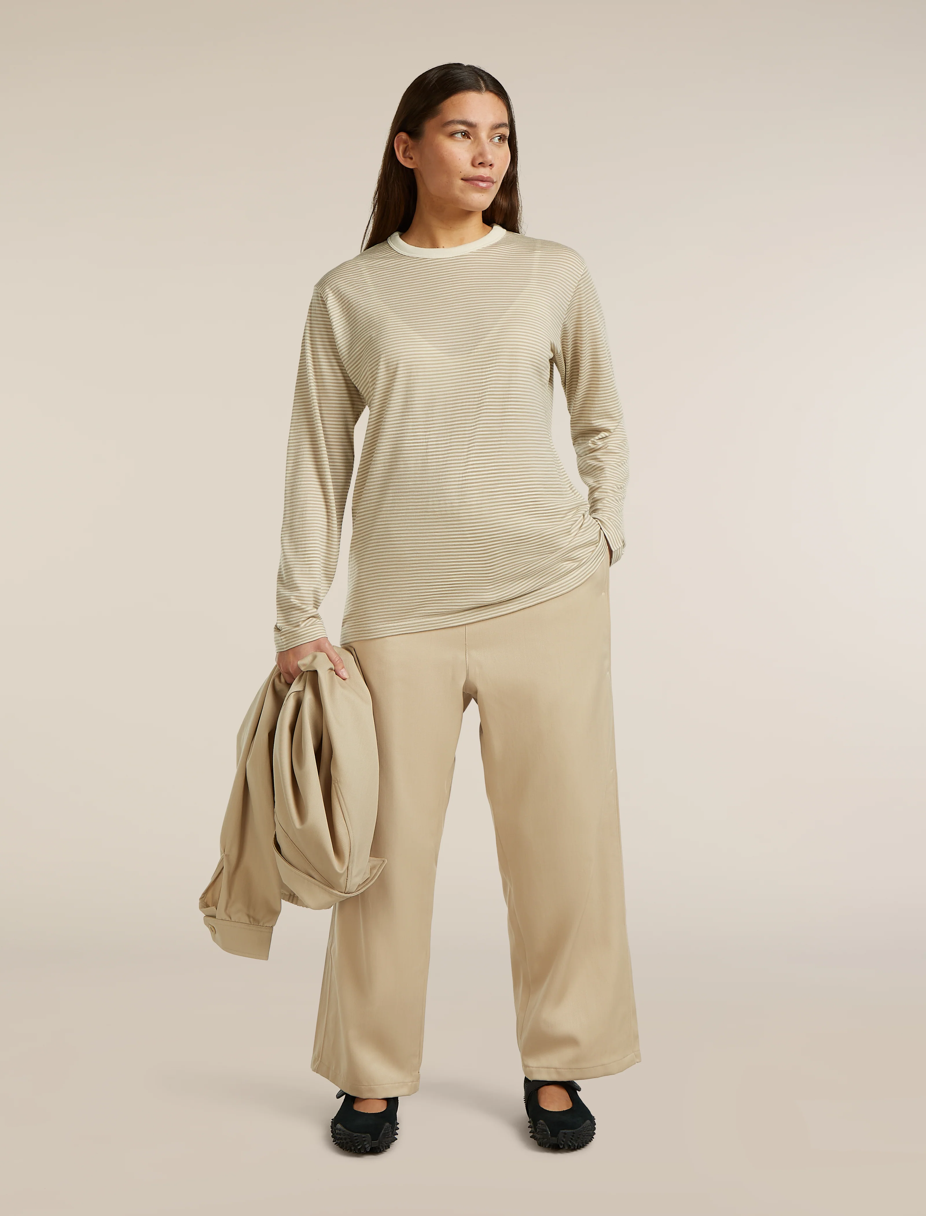 Unisex Merino 150 Long Sleeve Tee Stripe - Image 10