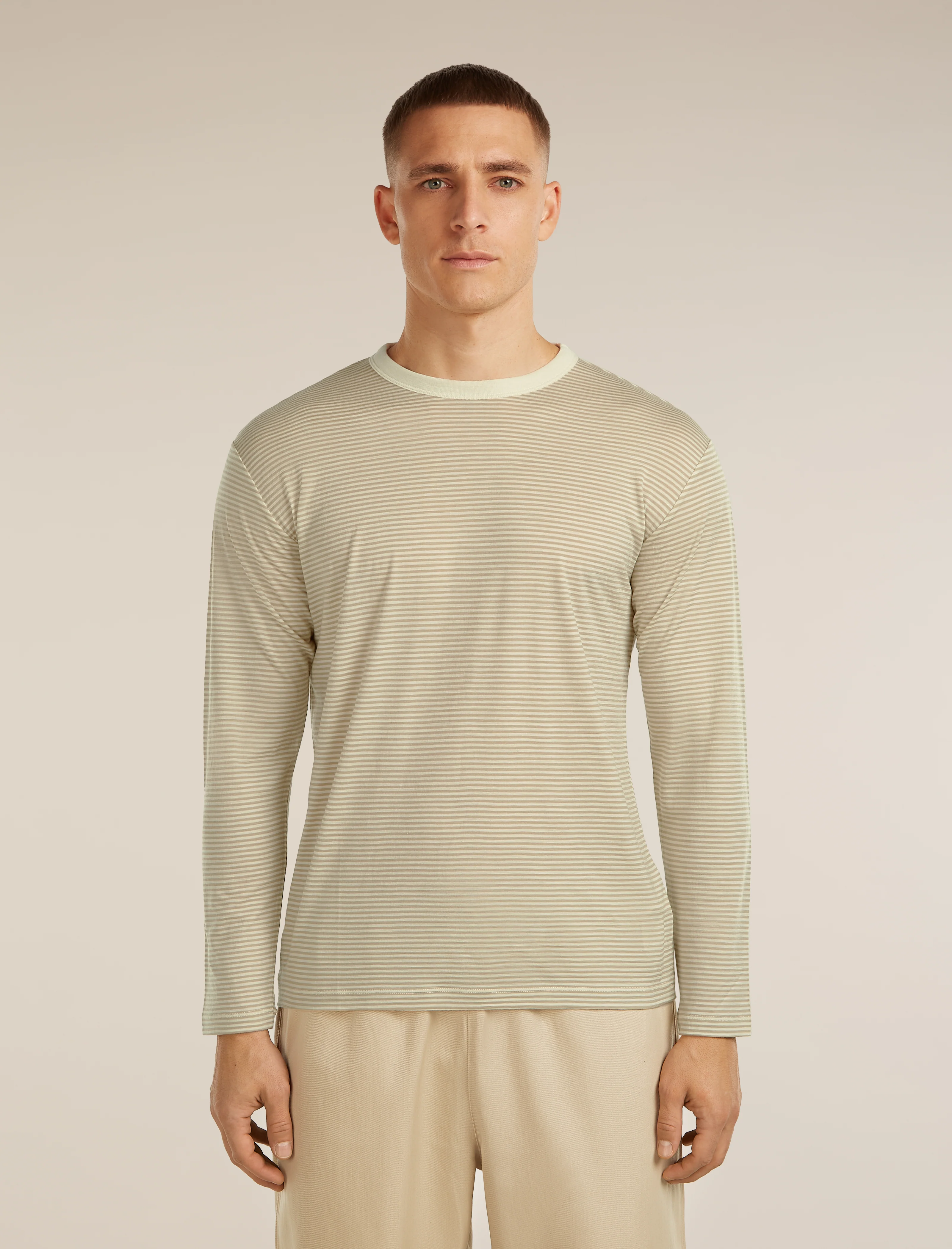 Unisex Merino 150 Long Sleeve Tee Stripe - Image 3