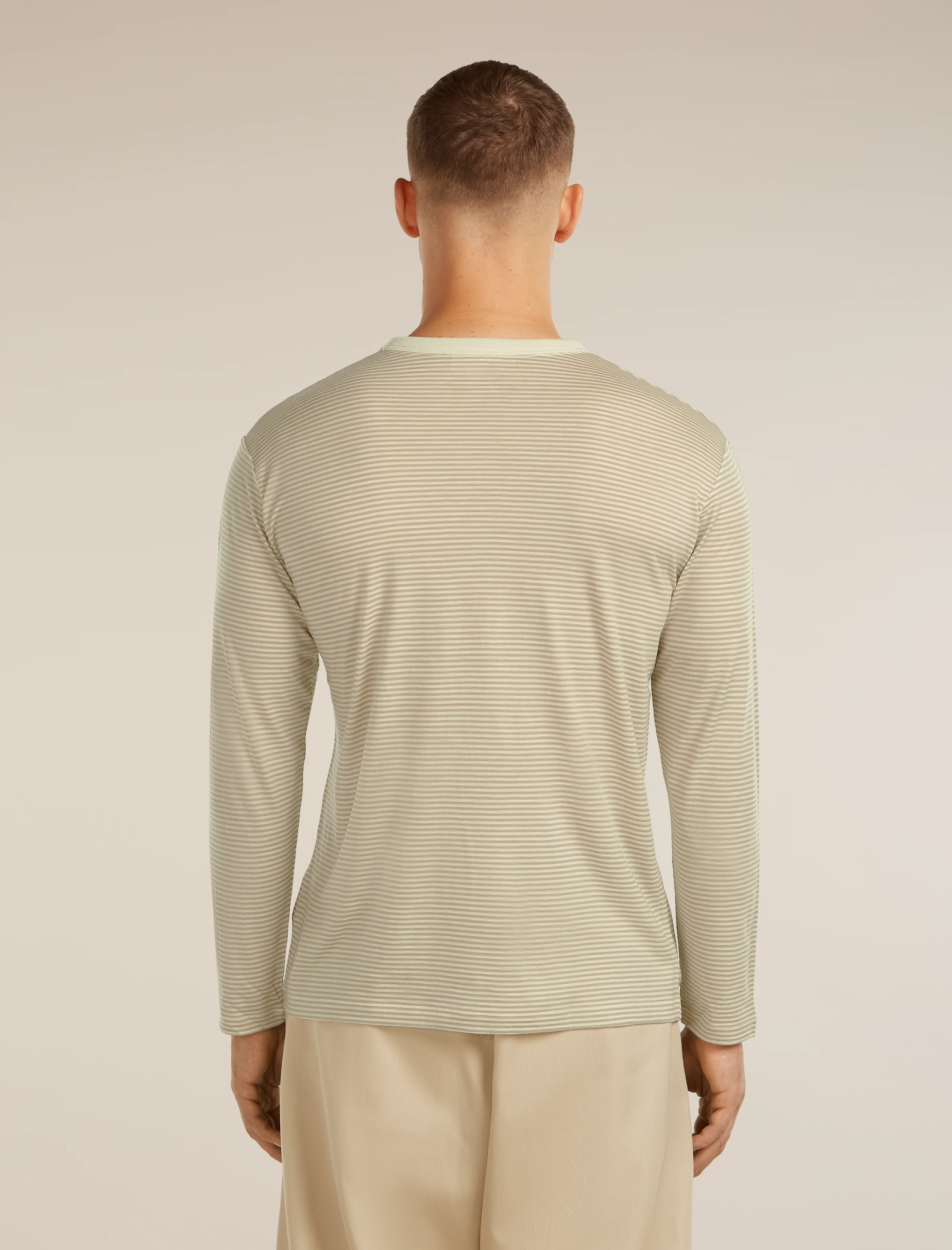 Unisex Merino 150 Long Sleeve Tee Stripe - Image 5