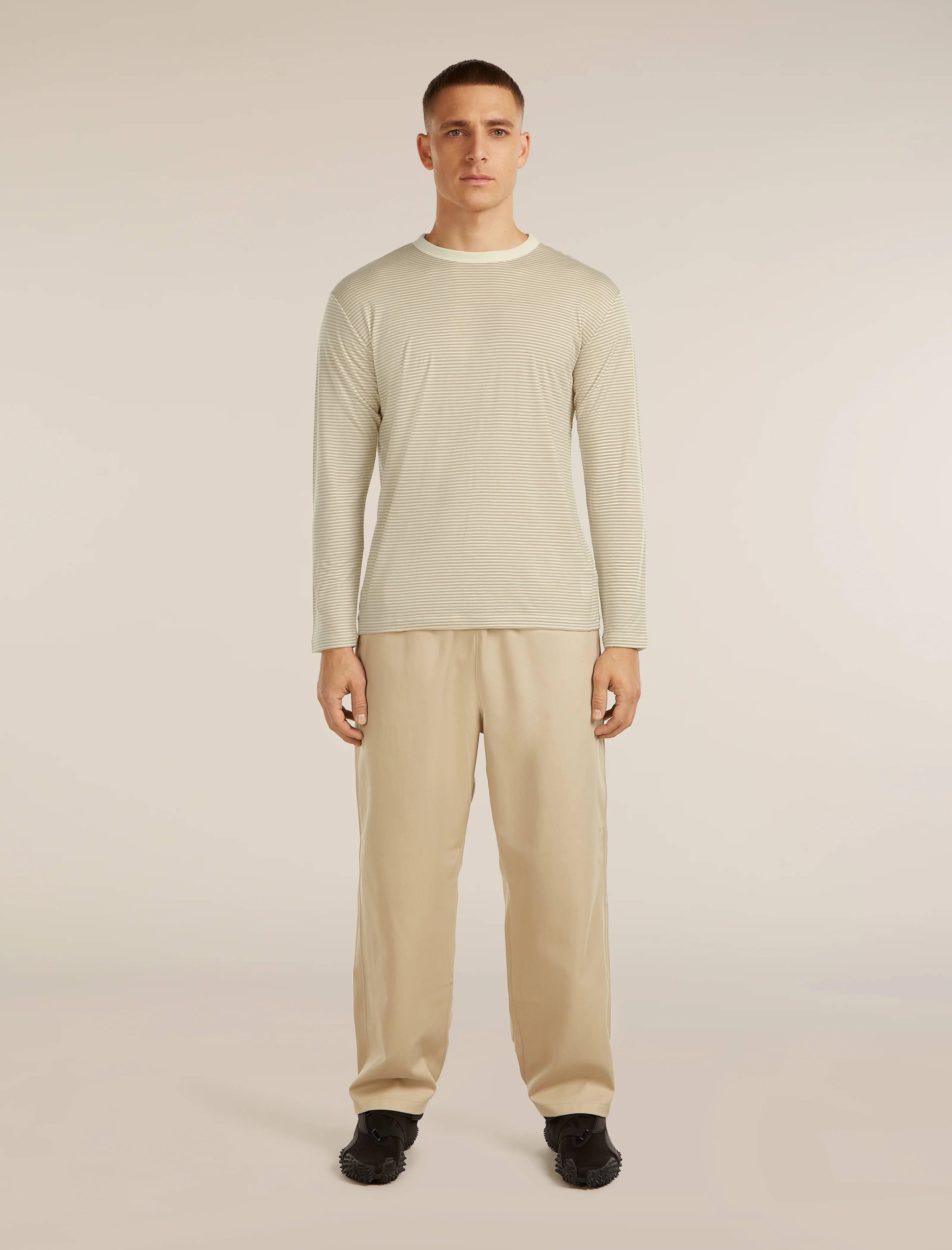 Unisex Merino 150 Long Sleeve Tee Stripe - Image 7
