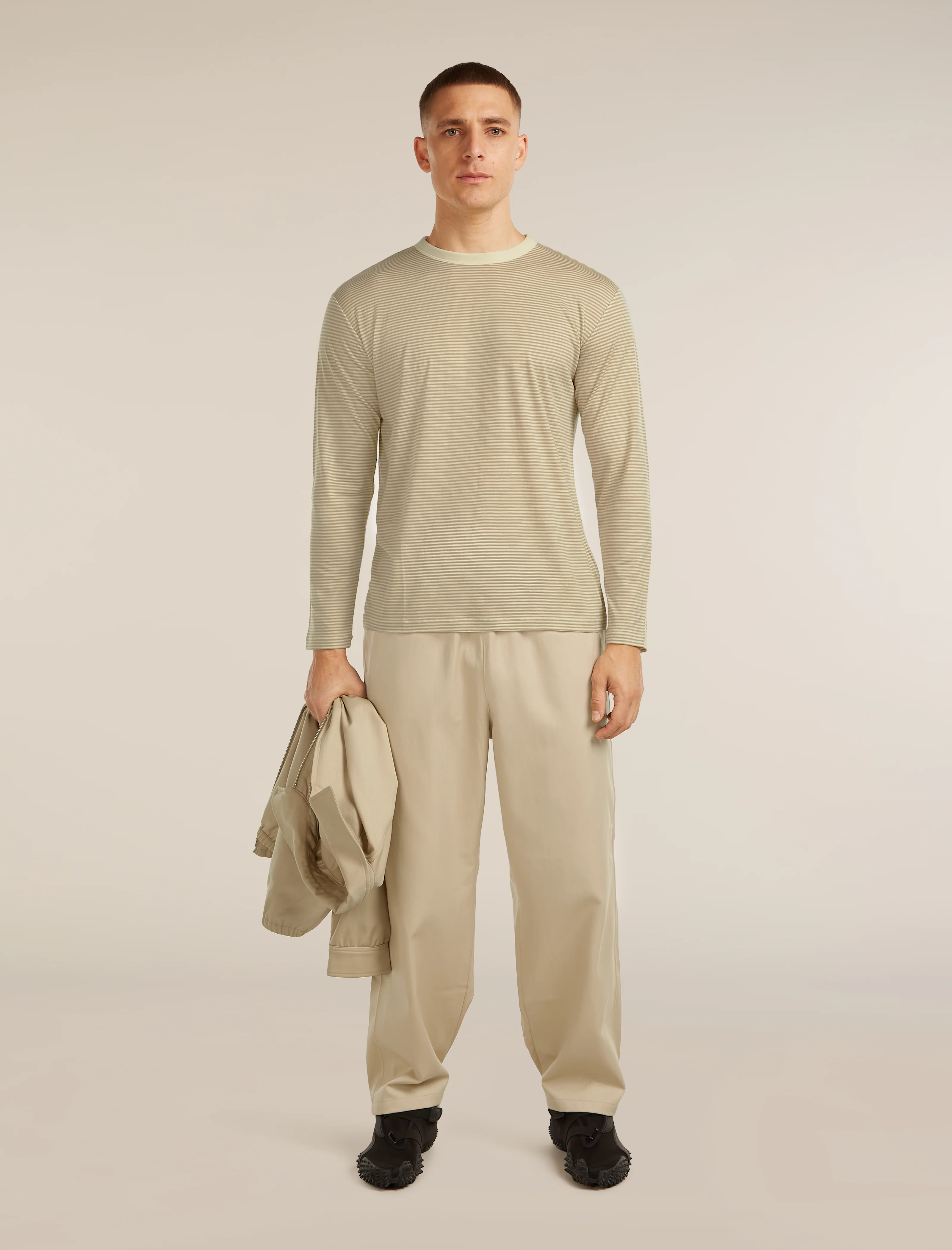 Unisex Merino 150 Long Sleeve Tee Stripe - Image 9