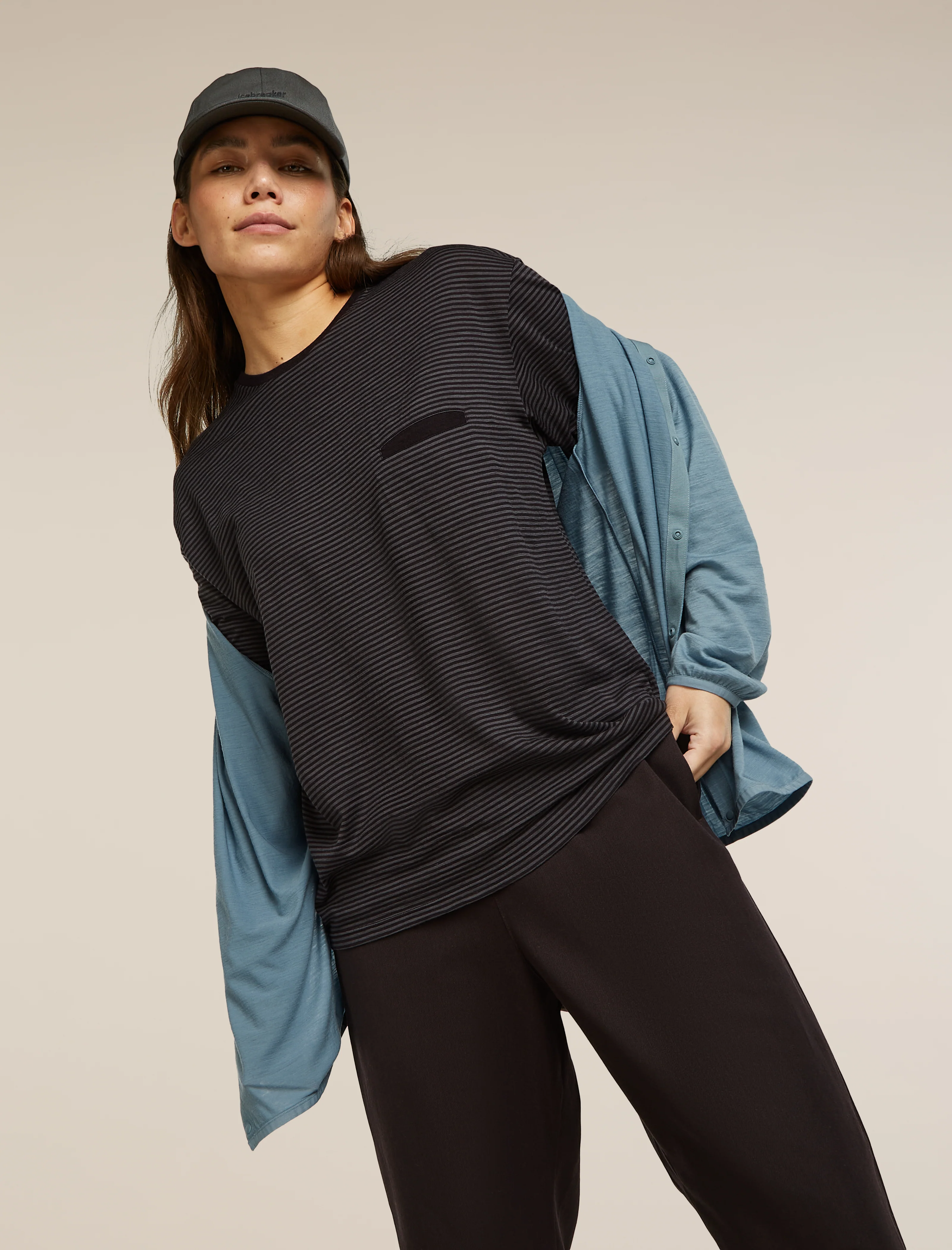 Unisex Merino 150 Short Sleeve Tee Stripe - Image 17