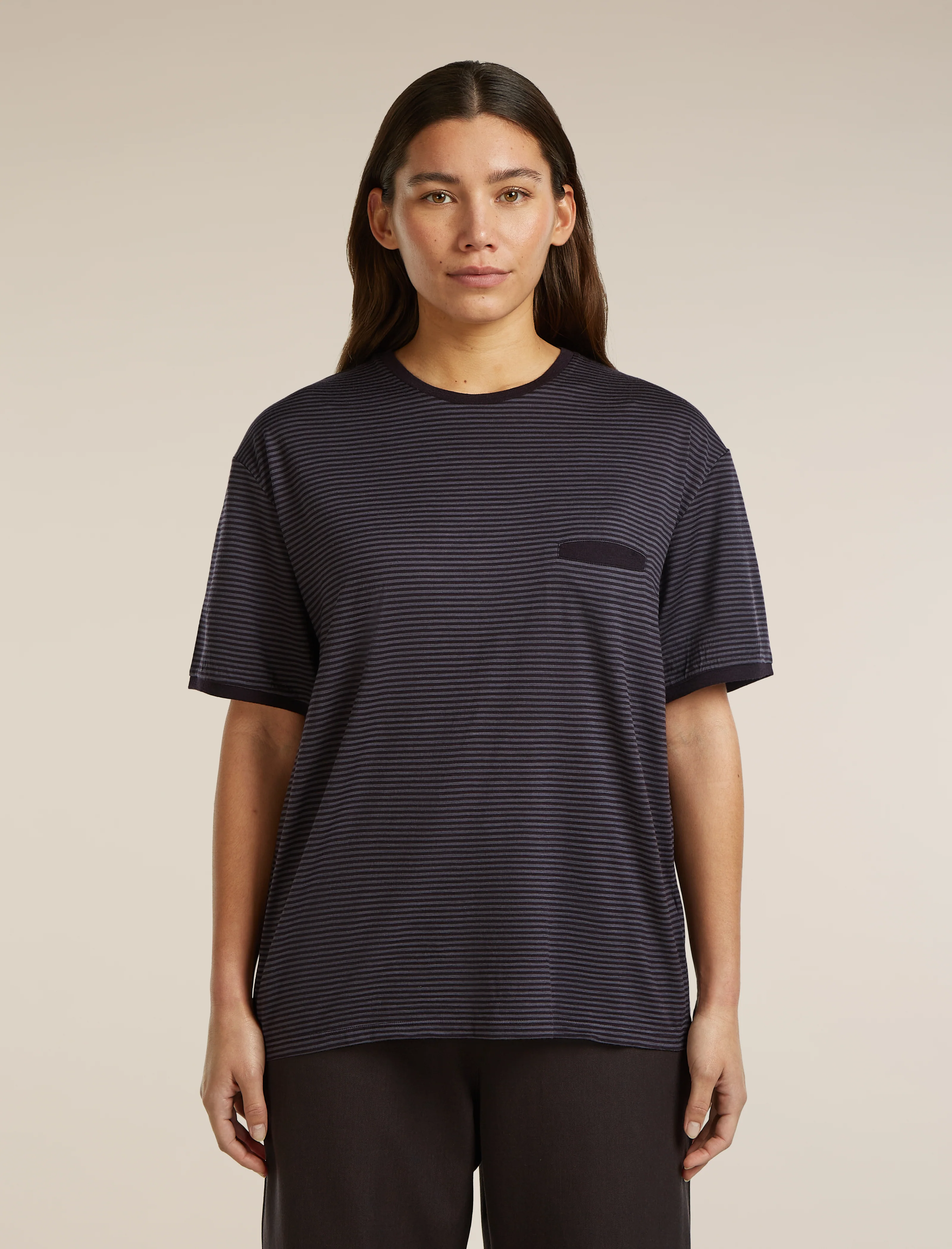 Unisex Merino 150 Short Sleeve Tee Stripe - Image 2