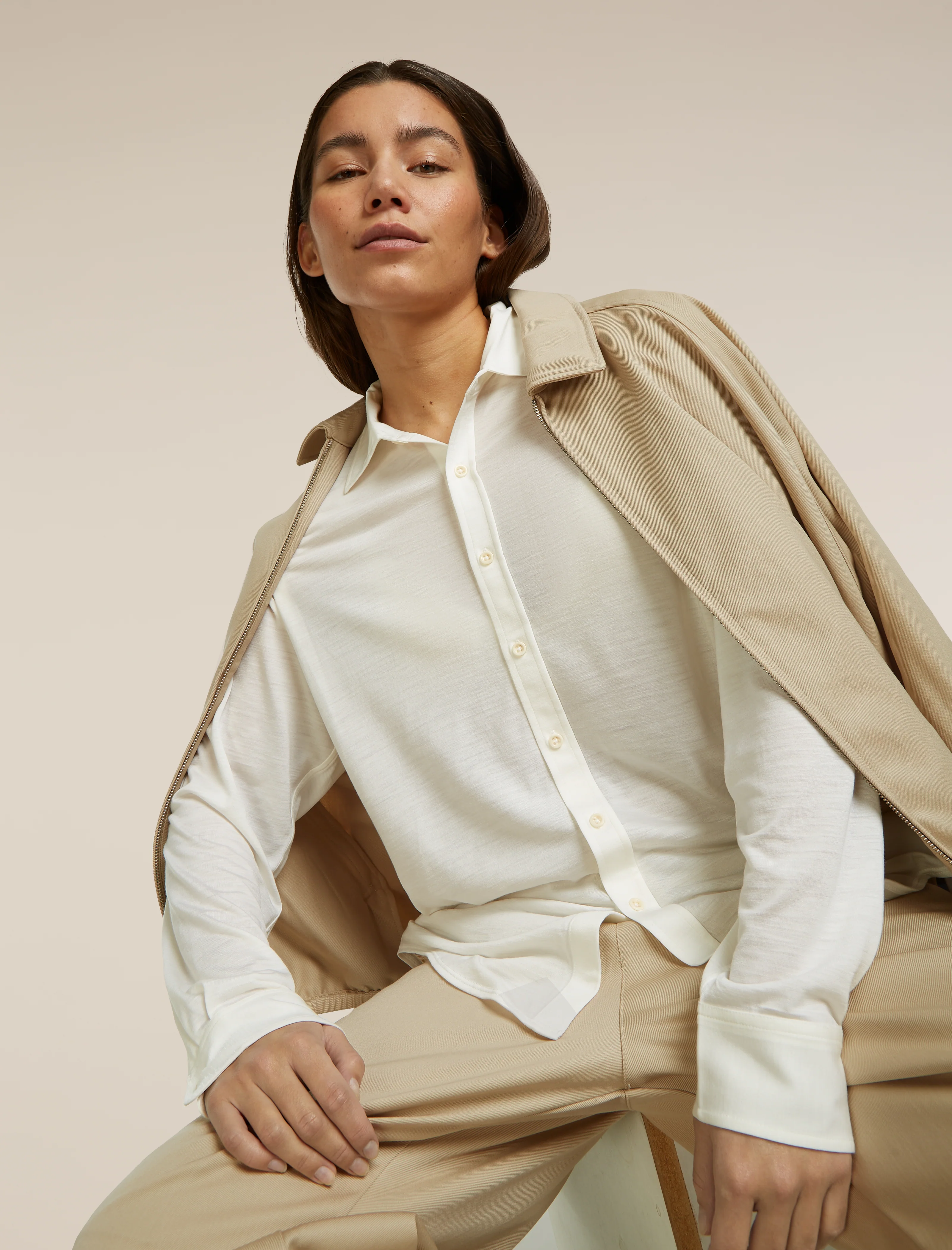 Unisex Merino Cotton Twill Shirt Jacket - Image 22