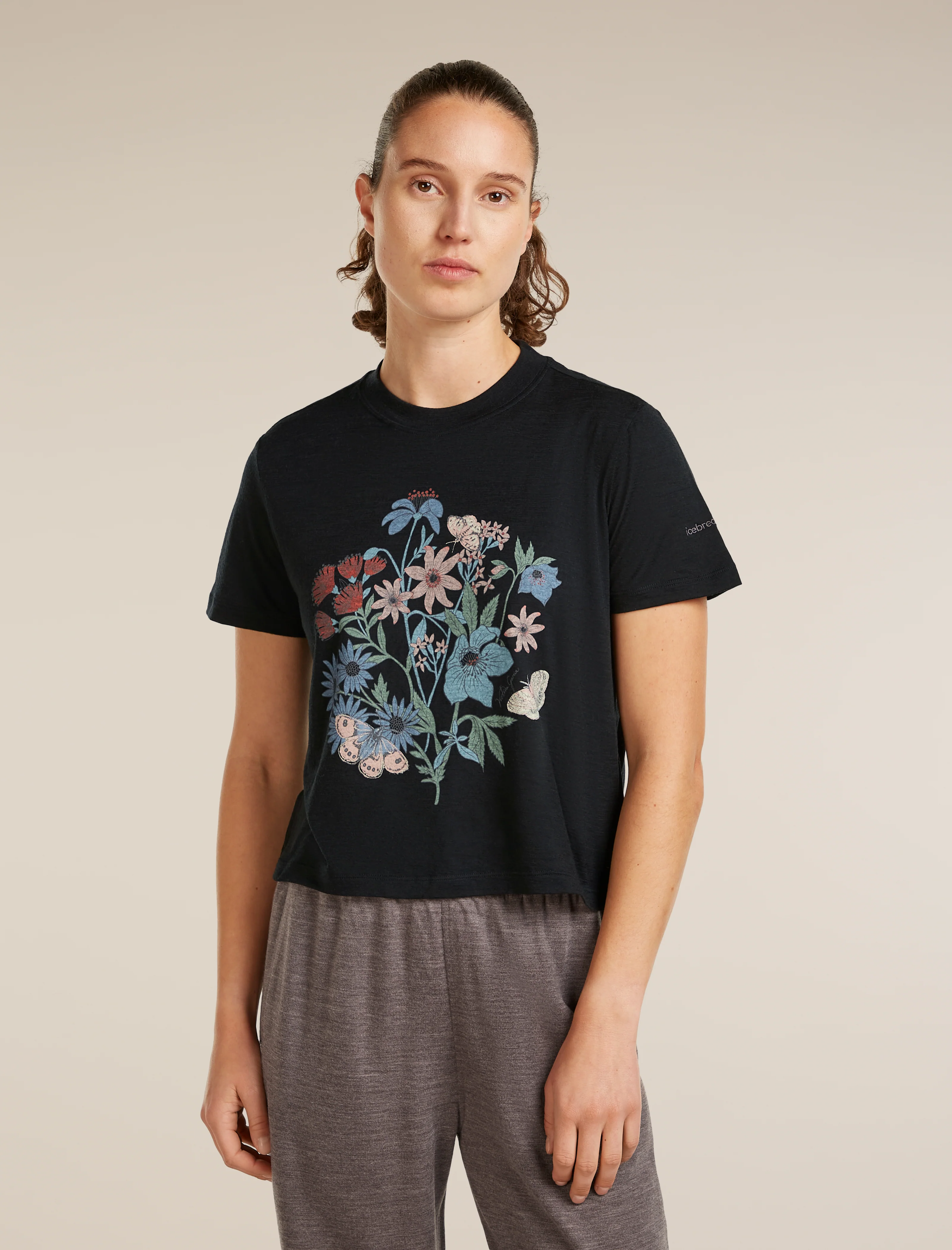 Women's Merino 150 Tech Lite Short Sleeve Crop Tee NZ Flora
